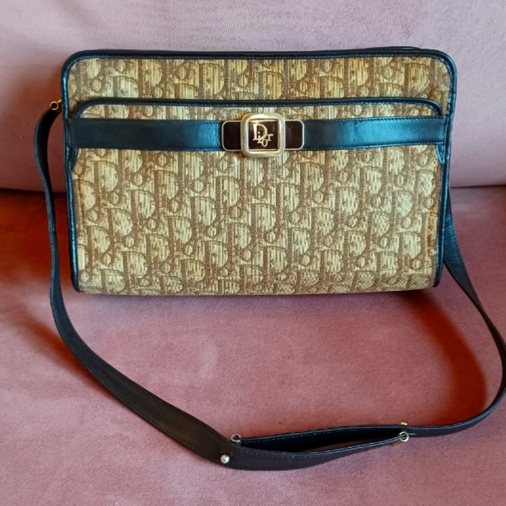 Authentic Vintage CHRISTIAN DIOR Trotter Adjustable Shoulder Bag w/ COA